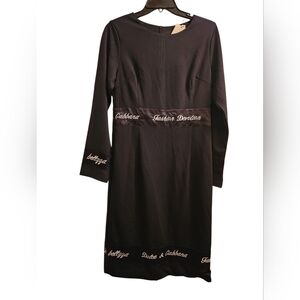 Yishang Black Jersey Midi Dress